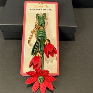 Piper K Red Flower 🌹 Bag Charm/Key Holder